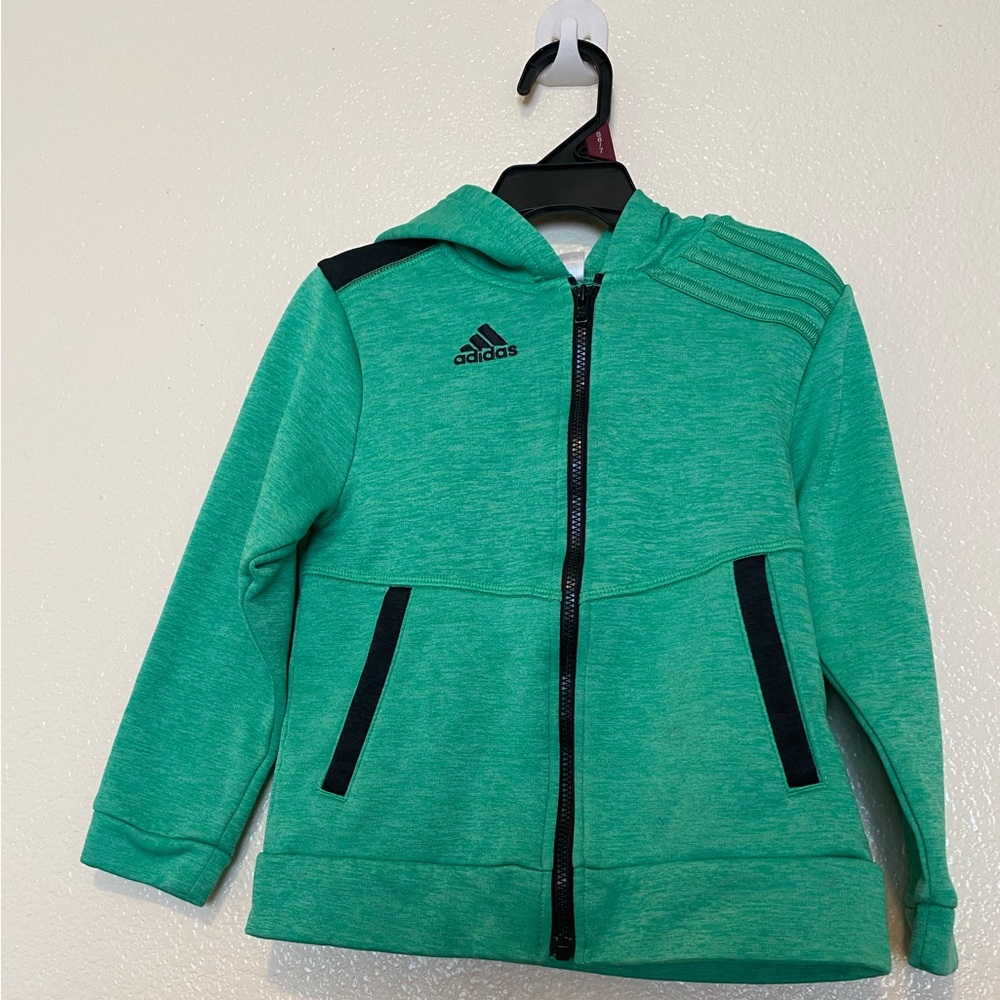 Adidas Kids Green and Black Hoodie